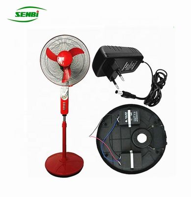 Household Led Light DC Rechargeable Fan Pedestal Installation , 3 Speed Setting